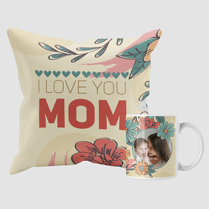 I Love You Mom Mug And Cushion Combo: Mothers Day Mugs