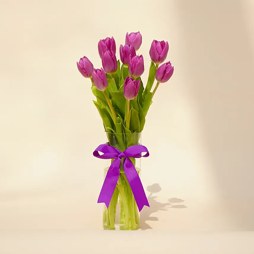 Purple Tulip Arrangement: I Miss You Flowers