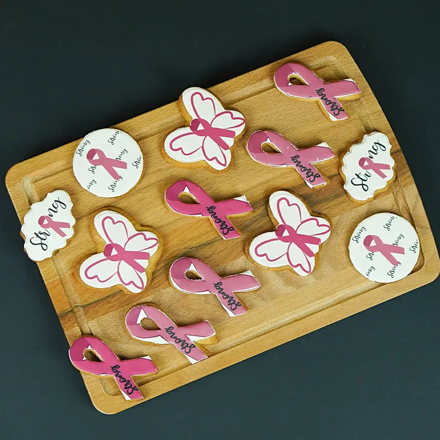 Stay Strong Pink Ribbon Cookies: Cookies in Dubai