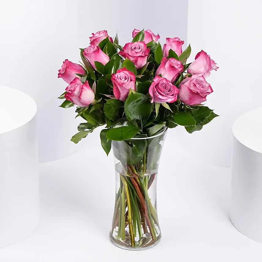 Vase Of Mystic Purple Roses: Women's Day Flowers
