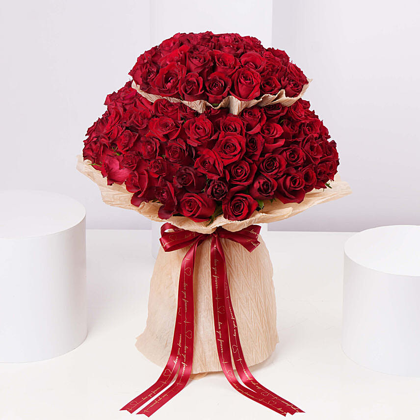 Valentine 200 Red Roses Bouquet: Valentines Day Flowers and Cakes