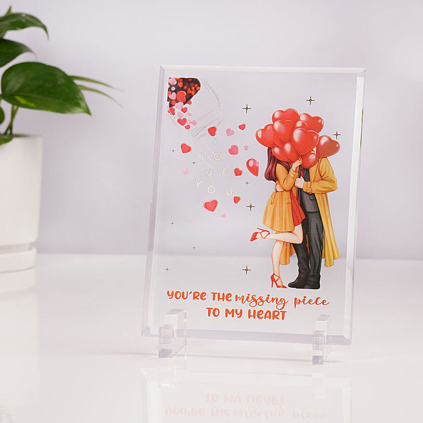 Valentine Love Acrylic Frame: Propose Day Gifts