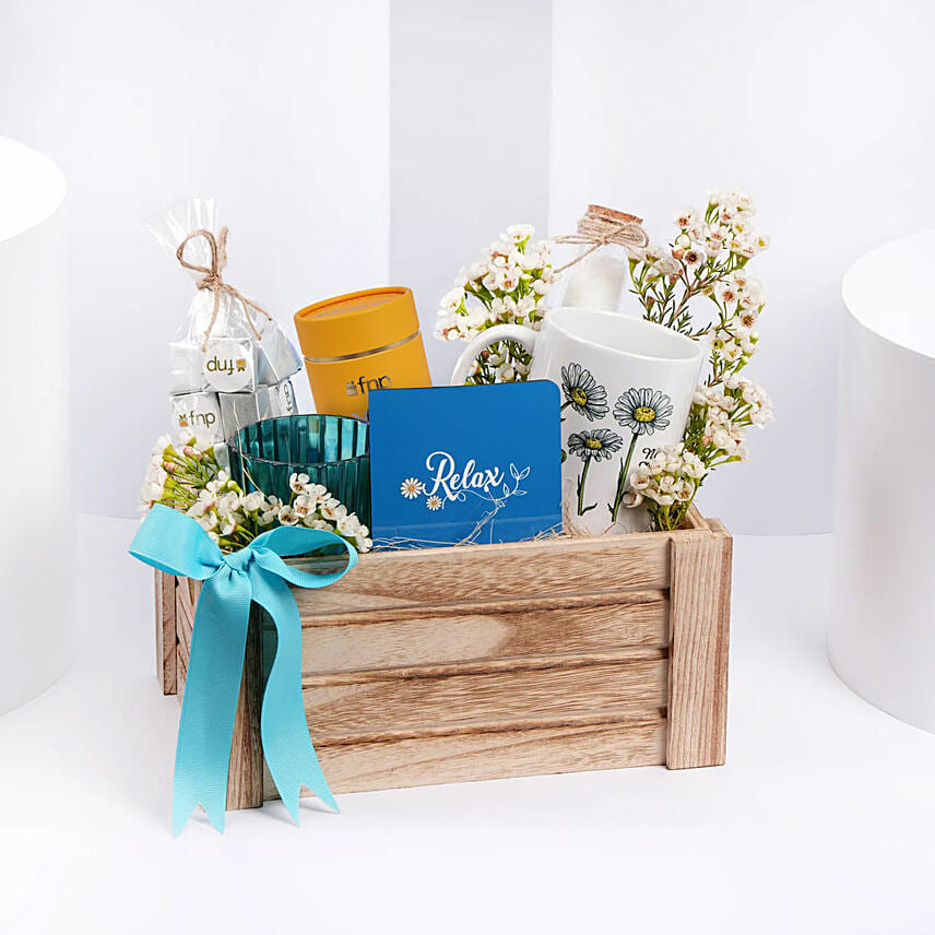Relax and Welcome New Beginnings Gift Box: Miss You Gifts 