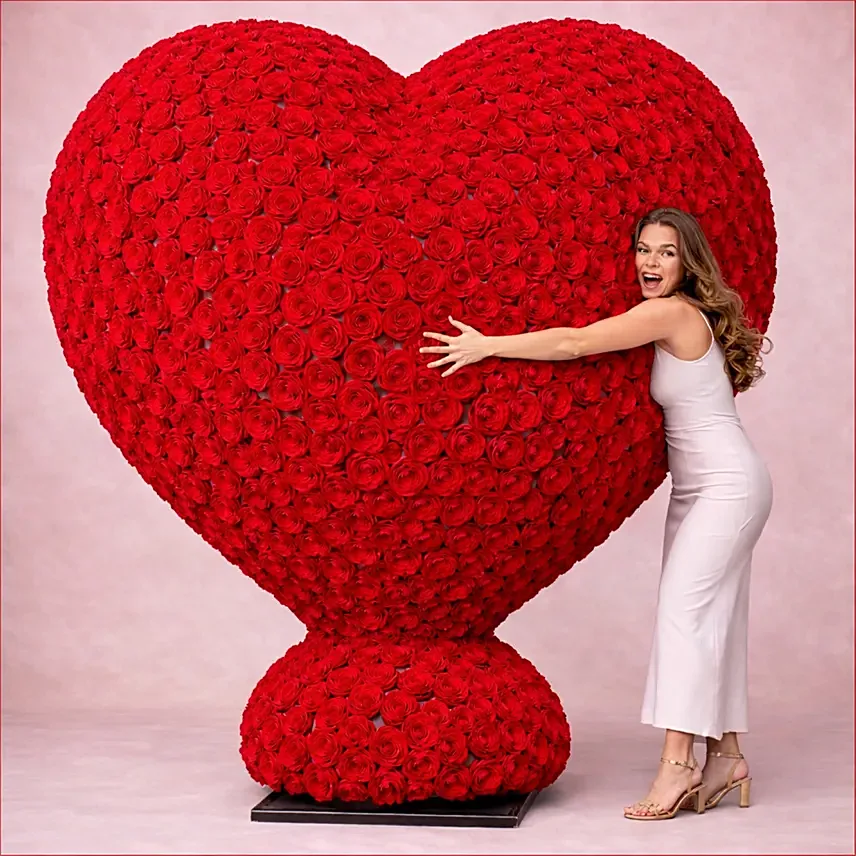 Valentines Grand Heart of 5000 Red Roses: Flower Arrangements