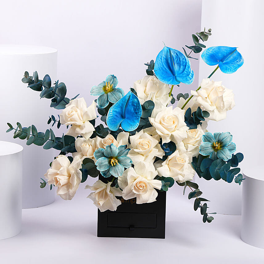 Azure Elegance Floral Box