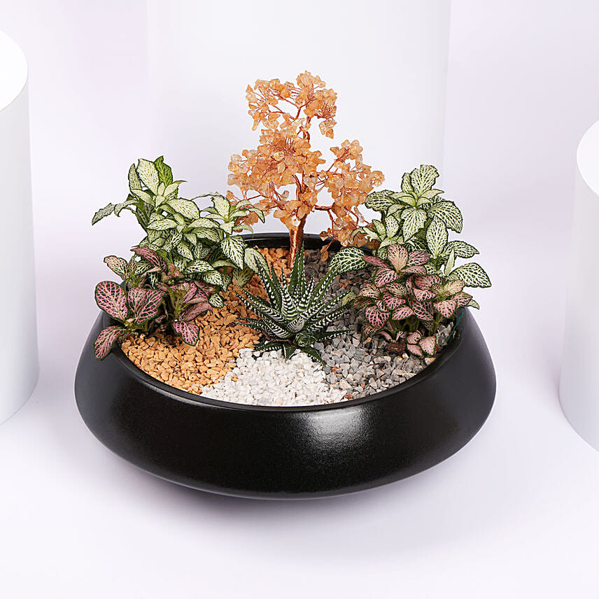 Golden Harmony Succulent Planter: Home Decor Items