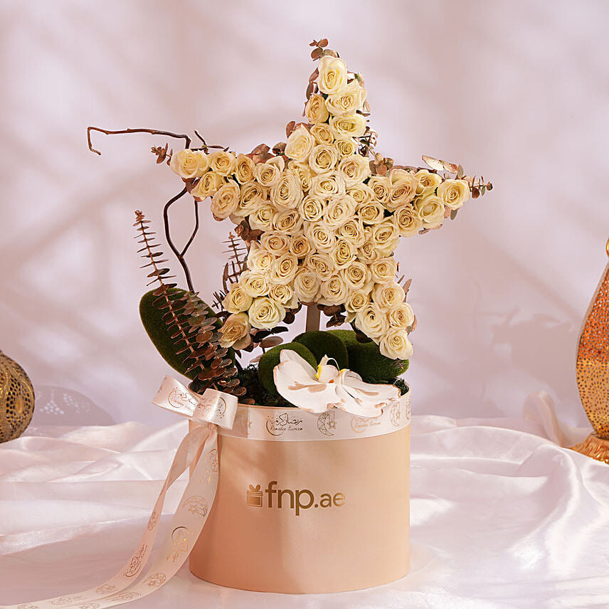 Blessed Eid Star Floral Gift Box: Eid Mubarak Flowers
