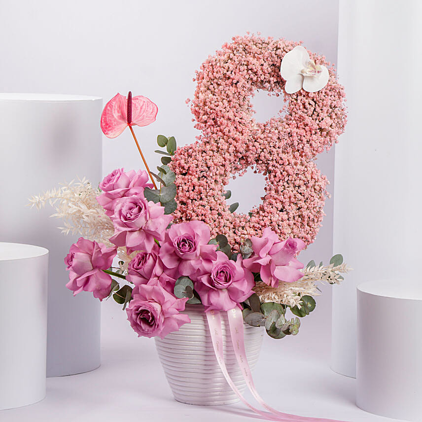 International Womens Day 8 Floral Arrangement: Women's Day Flowers
