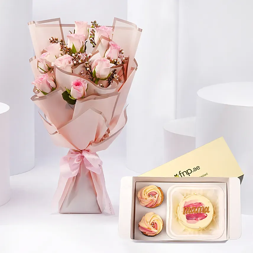 Mothers Day Flower And Cake Combo: Mothers Day Combos