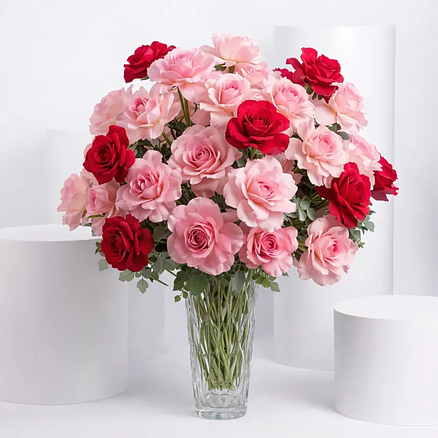 Bunch of 50 Gorgeous Pink Roses: Flowers For Father