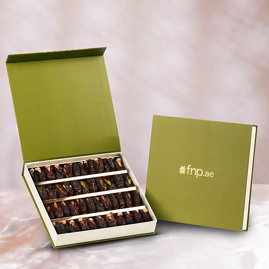 Assorted Stuffed Dates Box Big: علب هدايا تمور فاخرة