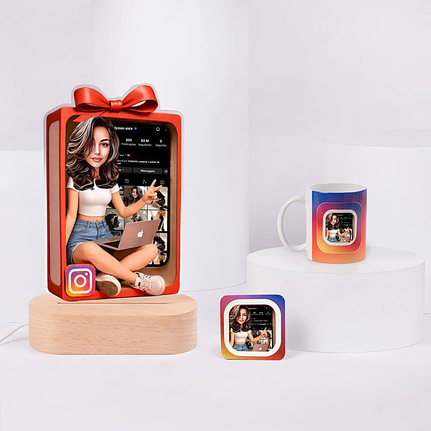 Instagram Inspired Photo Gift Set for Girl: Birthday Mugs