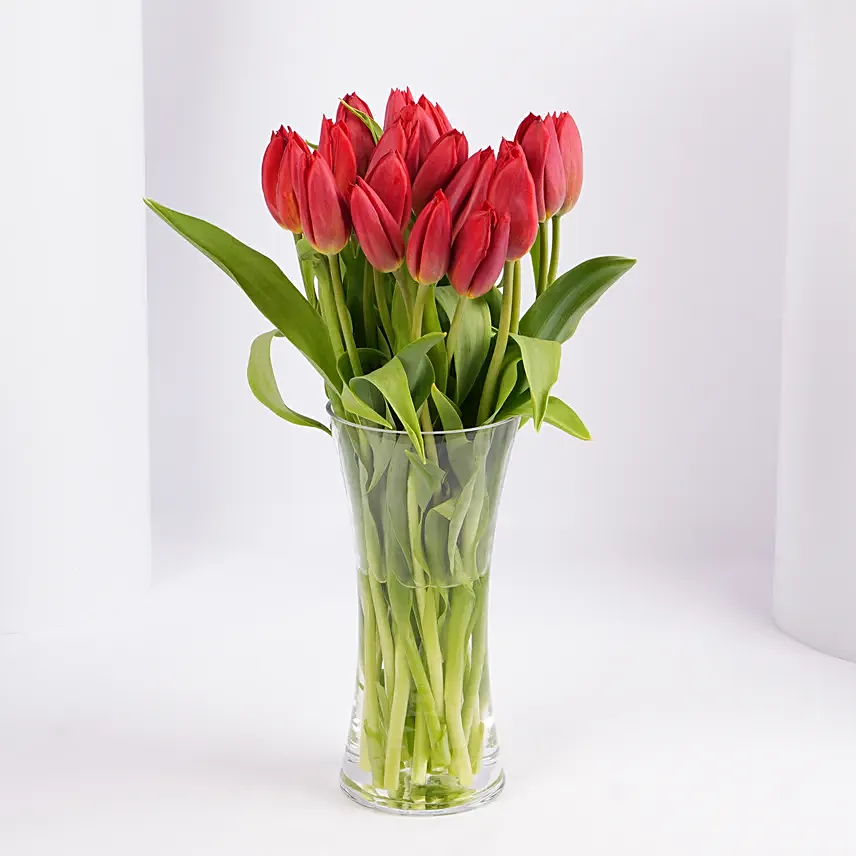 20 Red Tulip Arrangement: Tulip Flower Bouquets