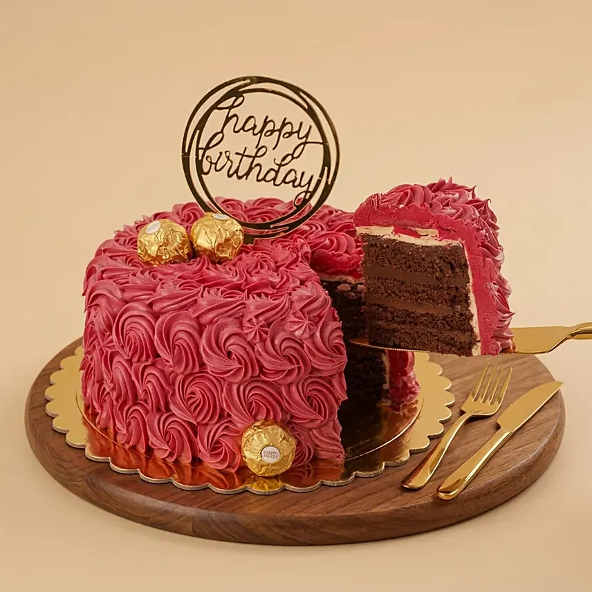 Rosy Birthday Cake: 
