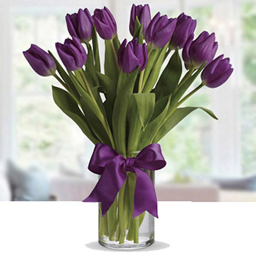 Purple Tulip Arrangement LB: Send Flowers to Lebanon