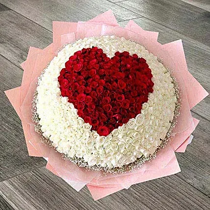 400 Heart Roses Arrangement: 