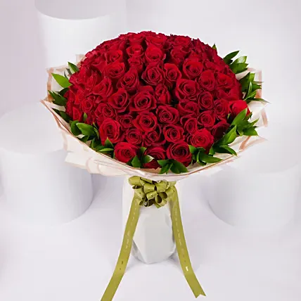 100 Red Roses: I Miss You Flowers