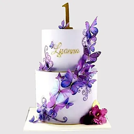 2 Tier Butterfly Cake: Fondant Cakes
