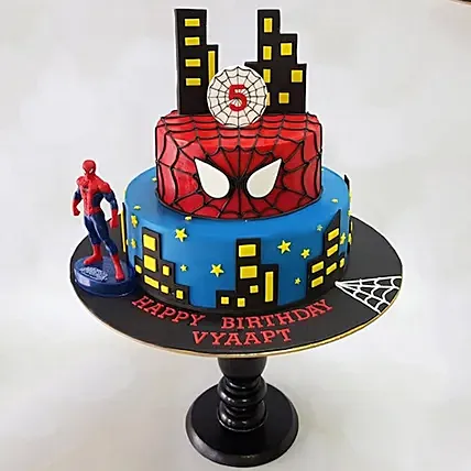 2 Tier Spiderman Cake: 