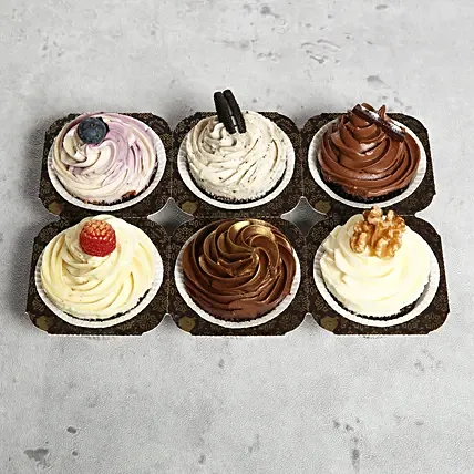 6 Assorted Desginer Cupcakes: Cupcake Delivery