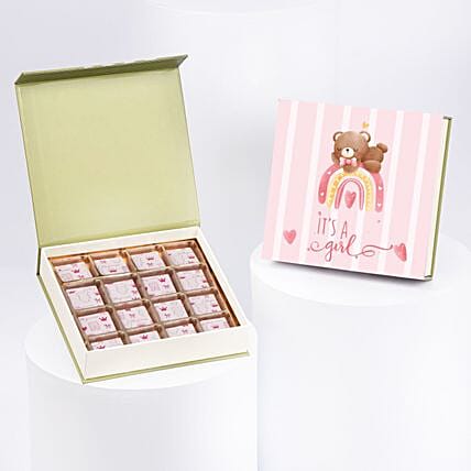 Baby Girl Congratulation Chocolate Box: New Born Gifts