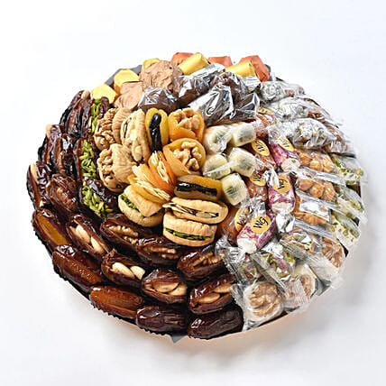 Assorted Dates and Sweets Platter By Wafi: Ramadan Dry Fruit Hampers
