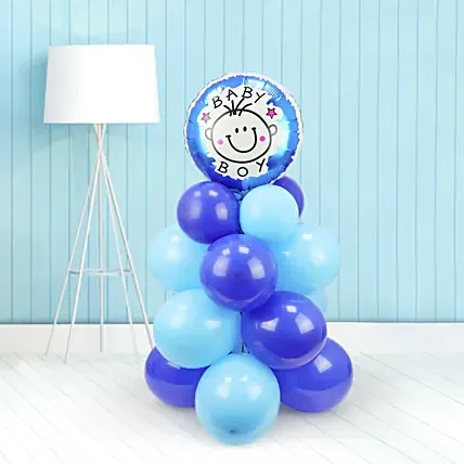 Baby Boy Balloon Pillar: New Born Baby Gifts