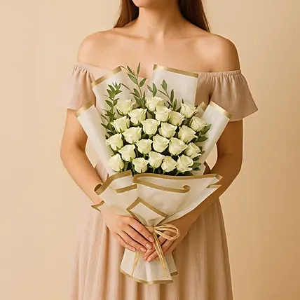 Beautiful White Spray Rose Bouquet: White Flower Bouquets