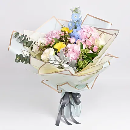 Birthday Happiness Flower Bouquet: Anniversary Flowers