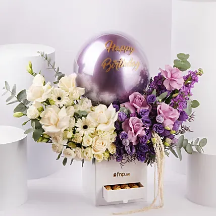 Birthday Radiance Box: Flowers and Balloons