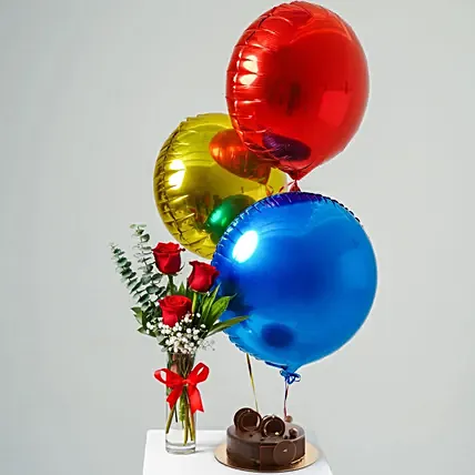 Combo Cake Chocolate Cake Chocolate Truffle Cake Balloon: Birthday Gift for Friend