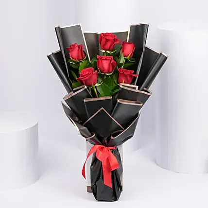 Bunch of Beautiful 6 Red Roses: Propose Day Flowers