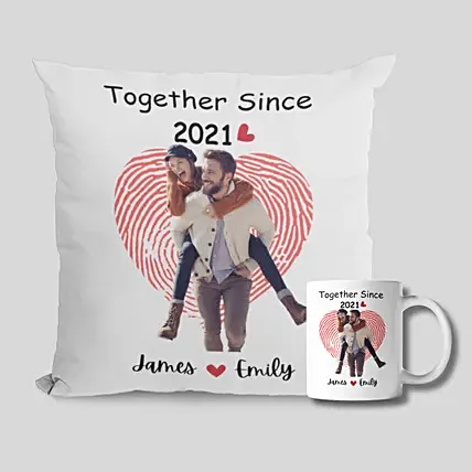 Couple Together Since Personlized Mug And Cushion: Valentines Day Mugs