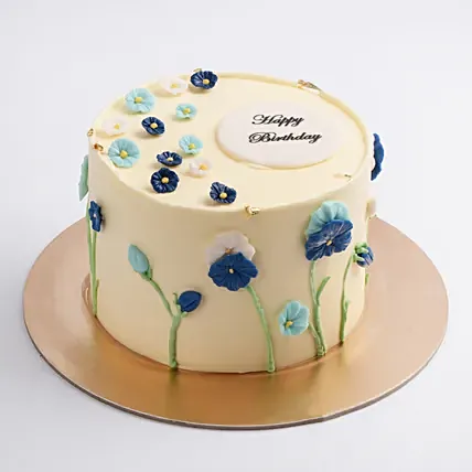 Delphinium Bloom Birthday Cake: Marble Cakes
