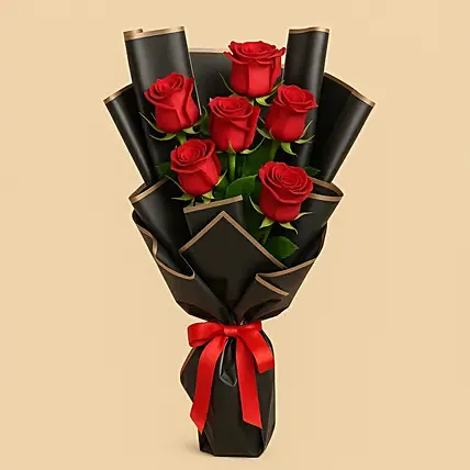 Designer Red Roses Bouquet: Karwa Chauth Flowers 