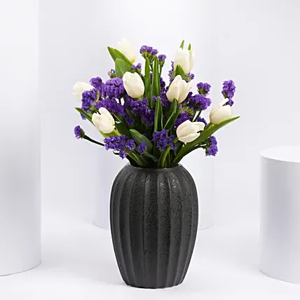 White Tulips Beauty In A Vase: Tulip Flower Bouquets