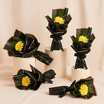 Gerberas Bouquet Set Of 5: Teachers Day Gifts