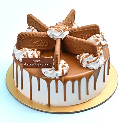 Half Kg Lotus Biscoff Cake For Anniversary: Lotus Cakes