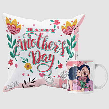 Happy Mothers Day Printed Mug And Cushion Combo: Mothers Day Cushions