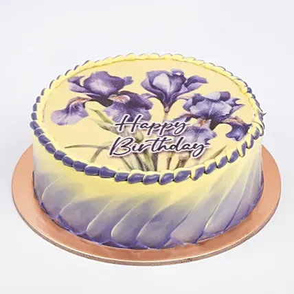 IRIS Flower Birthday Chocolate Cake: Half Kg Cakes 