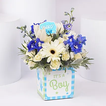 It's A Boy Flower Vase: Flower Arrangements