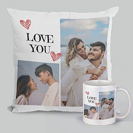 Love You Personalised Combo: Christmas Cushions