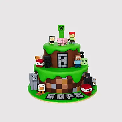 Minecraft World Cake: Fondant Cakes