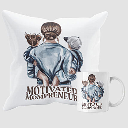 Motivated Mompreneur Mug And Cushion Combo: Mothers Day Cushions