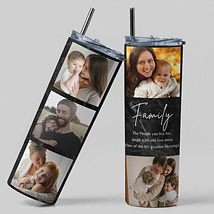 Personalised Tumbler with Family Photos: Personalized Gifts for Her