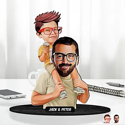 Personalized Caricature for Dad and Son: 