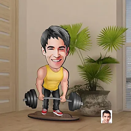 Personalized Gym Freak Men Caricature: 