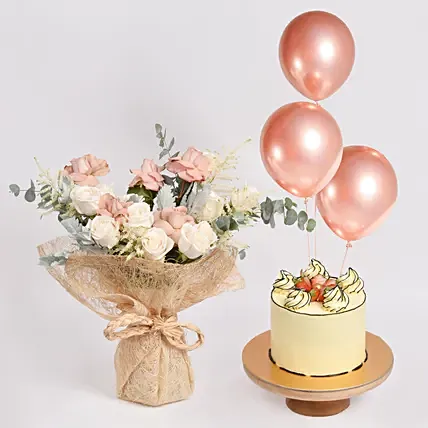 Rose Affection Cake and Balloons: New Arrival Combos