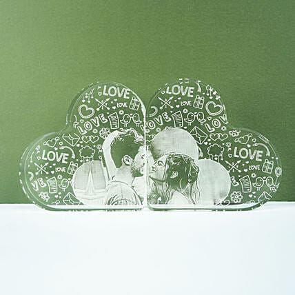 Set of 2 Personalised Love Acrylic Frame: Personalised Gifts for Anniversary