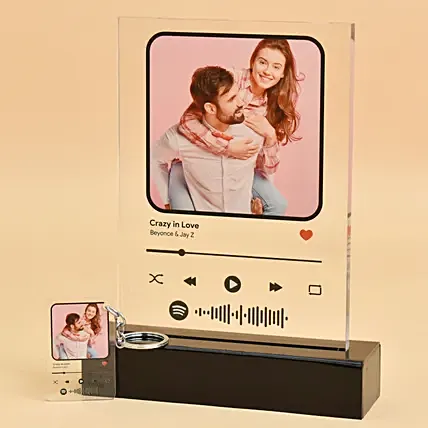 Spotify Personalised Led Lamp With Keychain: Personalised Gifts